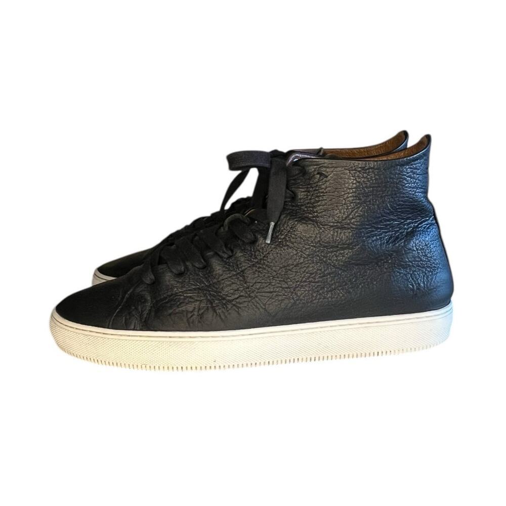 Mens Frye Astor Midlace Genuine Leather Sneakers Shoes SIze 10D Black